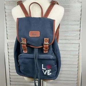 G.H. BASS & CO Backpack  - Navy Blue Canvas - Soft, Slouchy, Adjustable G.H. BASS & CO Backpack - Navy Blue Canvas - | Mercari main image 3